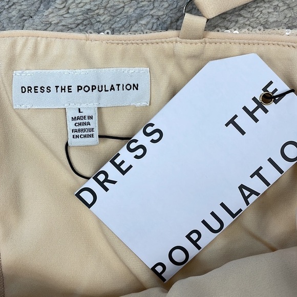 NWT Dress The Population Kady Dress Sequin Tulle Tiered Party Sparkle Sz L - Picture 10 of 11